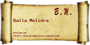 Balla Melióra névjegykártya